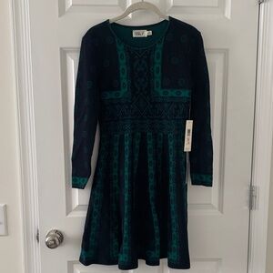 NORDSTROM Knit Dress in Navy and Teal S